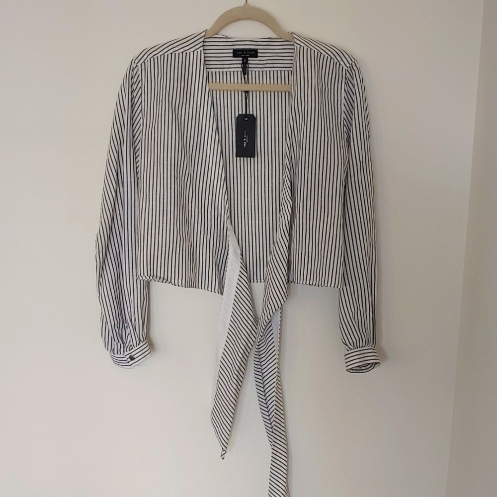 Rag & Bone, Size XS, White and Black Strips